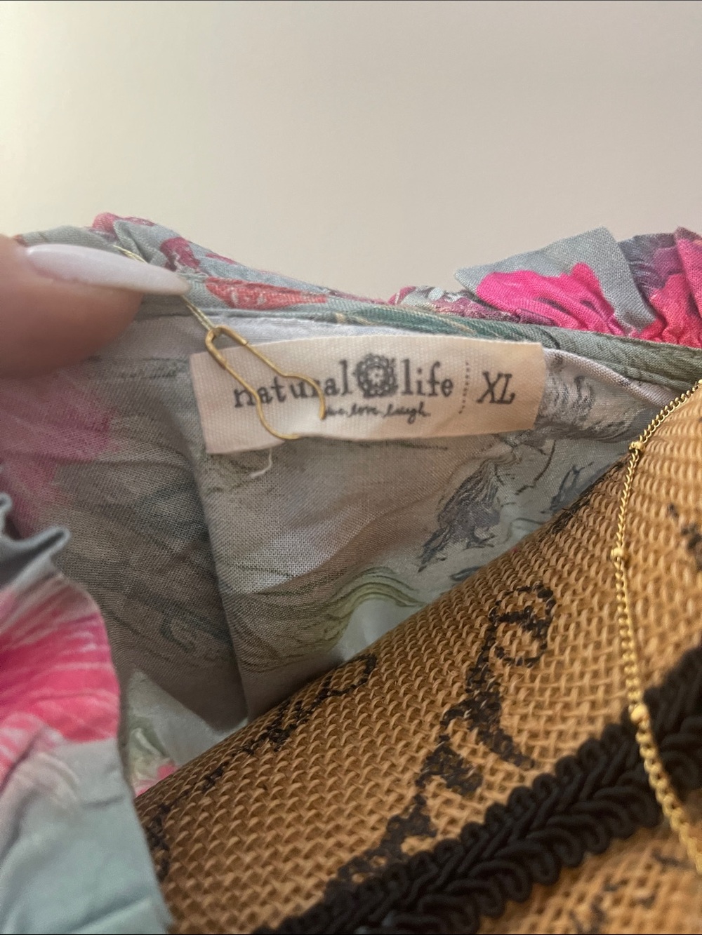NATURAL LIFE Floral Tie-Waist Crop Ruffle Top - Pink & Moss Green - Picture 8 of 10